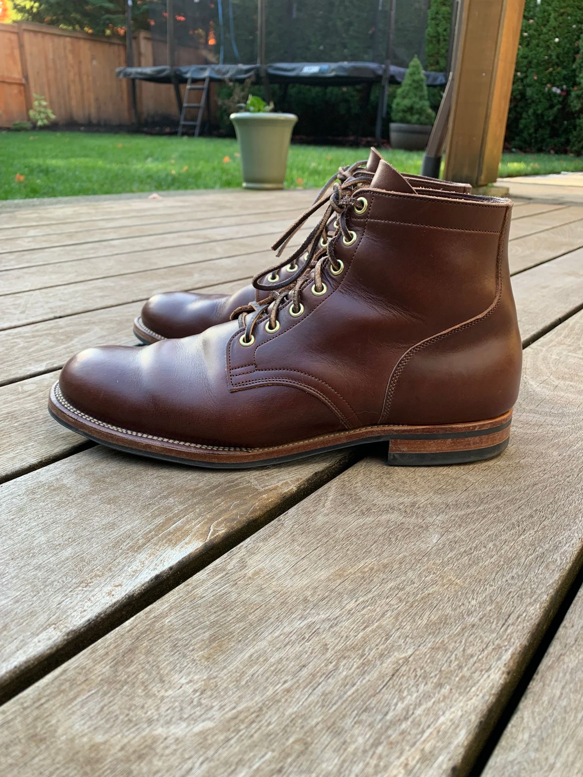 Photo by bwbullard on November 8, 2023 of the Viberg Service Boot in Horween Brown Chromexcel.