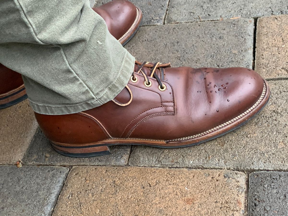 Photo by bwbullard on December 5, 2023 of the Viberg Service Boot in Horween Brown Chromexcel.