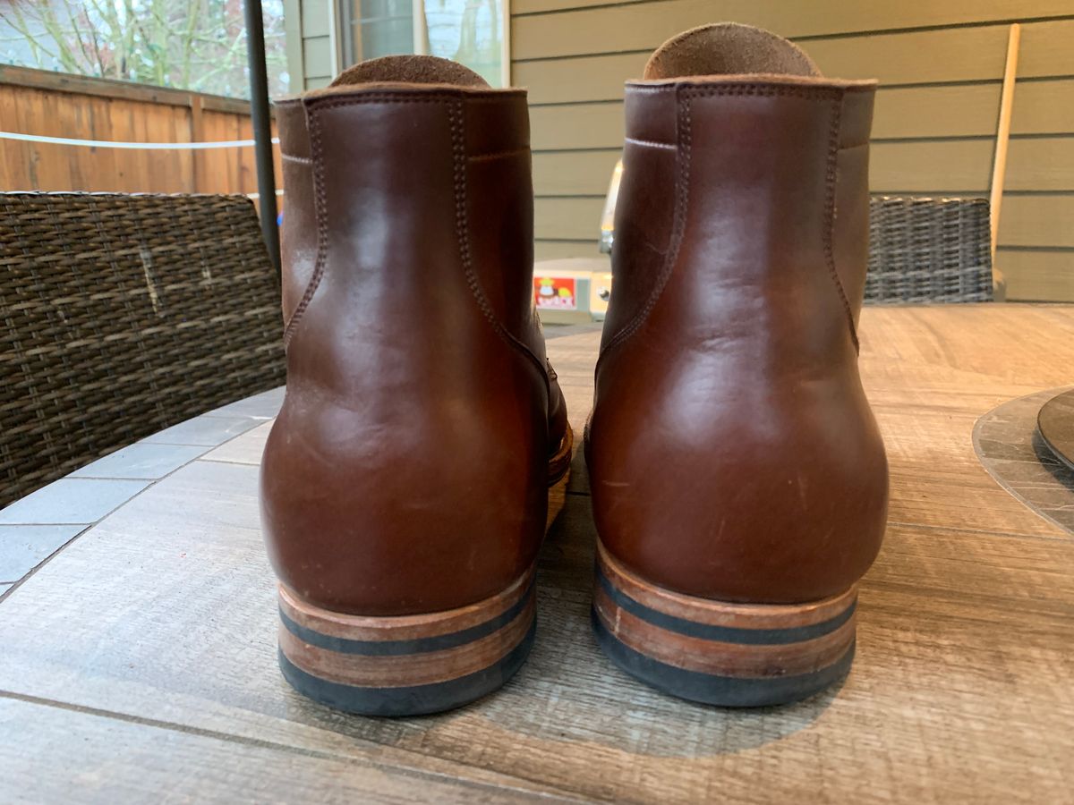 Photo by bwbullard on December 5, 2023 of the Viberg Service Boot in Horween Brown Chromexcel.