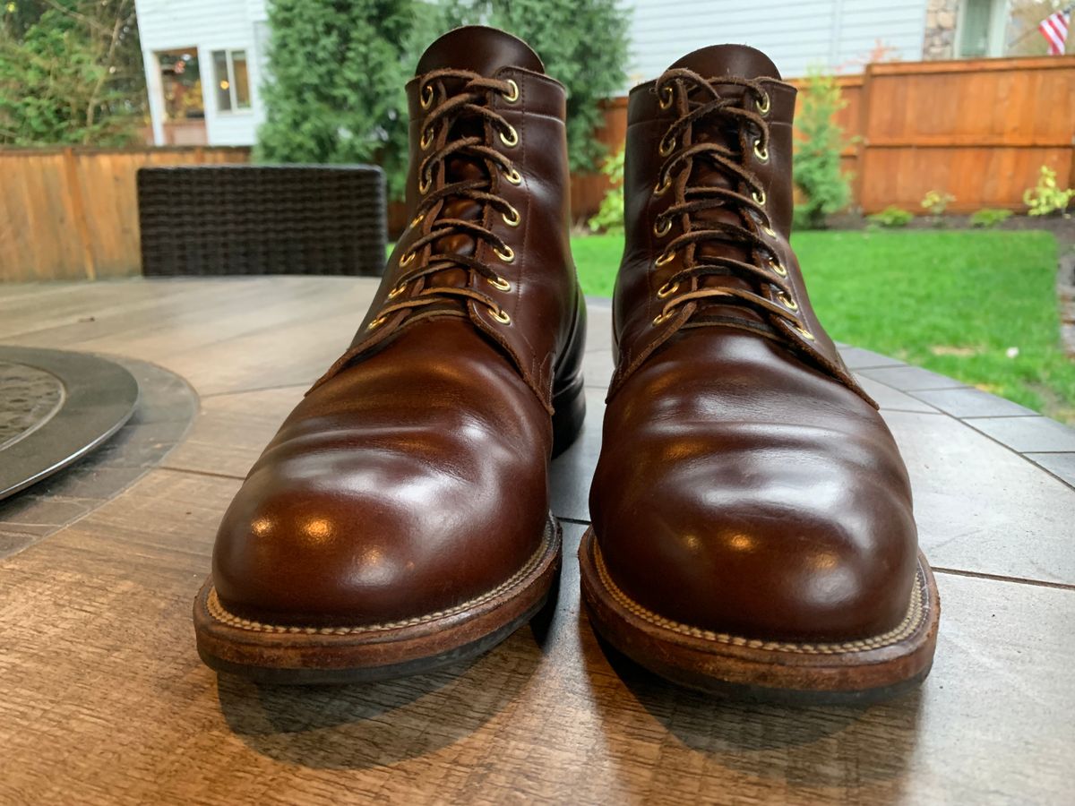 Photo by bwbullard on December 5, 2023 of the Viberg Service Boot in Horween Brown Chromexcel.