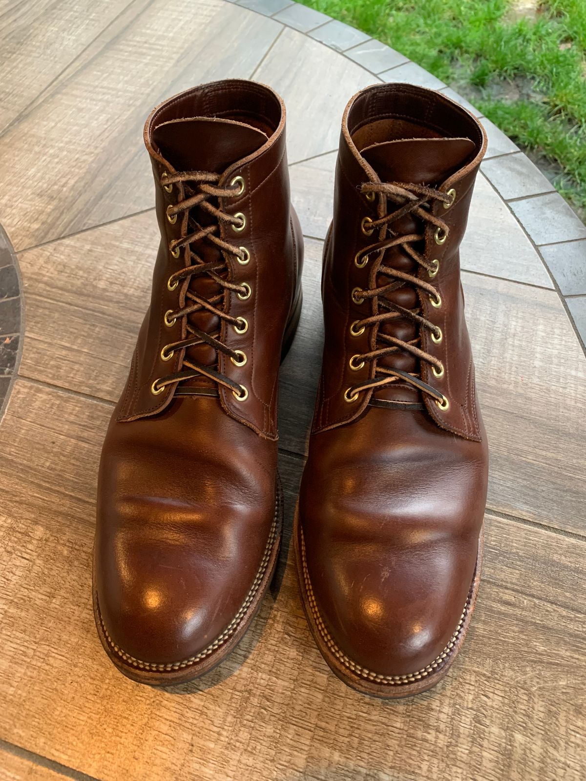 Photo by bwbullard on December 5, 2023 of the Viberg Service Boot in Horween Brown Chromexcel.