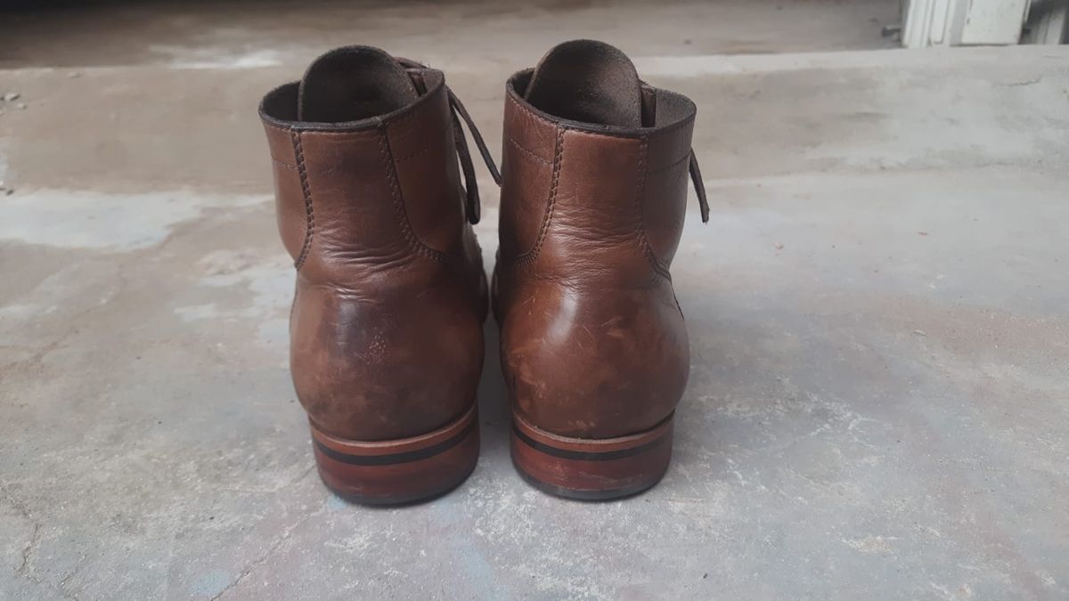 Photo by iPradeep on January 4, 2023 of the Blkbrd Shoemaker Rudiger Service Boot in Horween Natural Chromexcel.