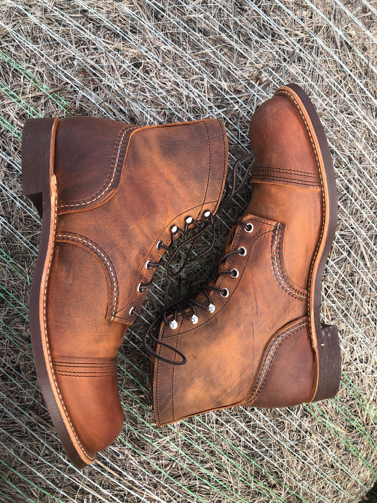 Photo by Hoov on October 2, 2022 of the Red Wing Iron Ranger in S.B. Foot Copper Rough and Tough.