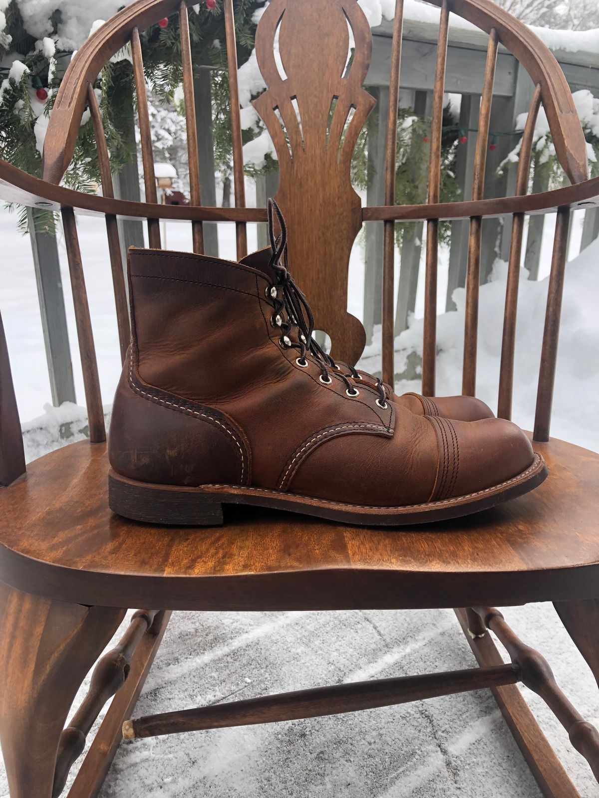 Photo by Hoov on January 5, 2023 of the Red Wing Iron Ranger in S.B. Foot Copper Rough and Tough.