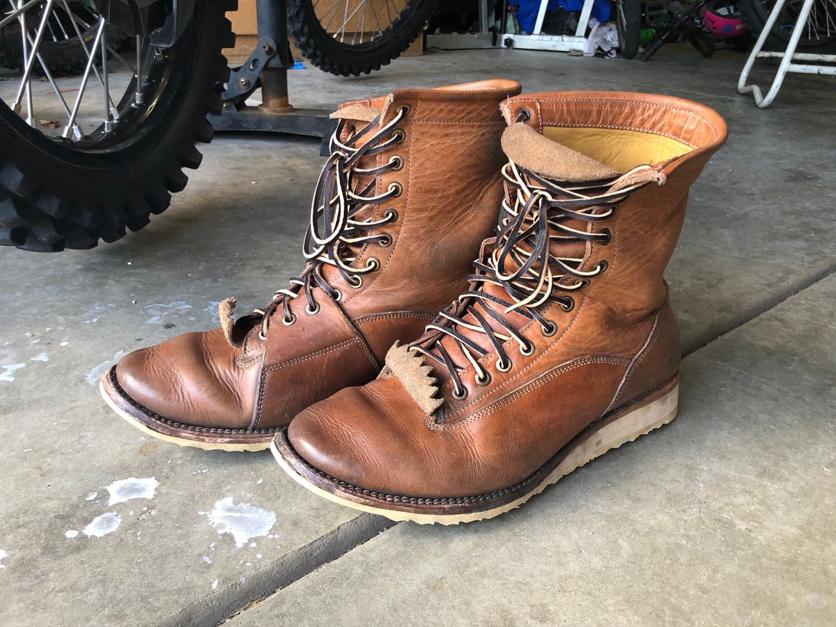 Photo by blinkerfluid on June 29, 2023 of the Jakkrabbits Ivories Boot in Horween Natural Dublin.