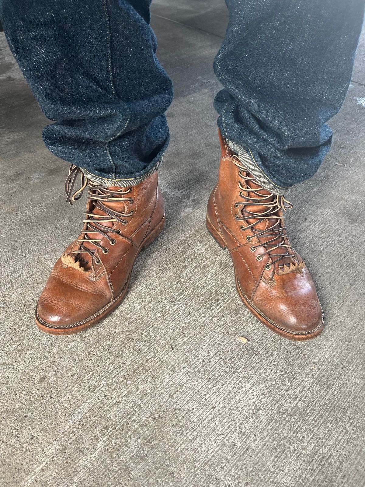 Photo by blinkerfluid on April 25, 2024 of the Jakkrabbits Ivories Boot in Horween Natural Dublin.