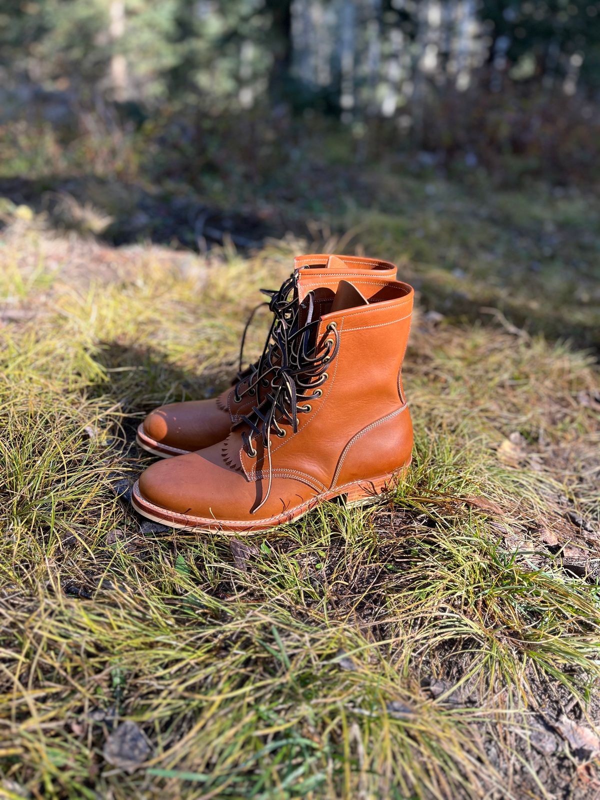 Photo by blinkerfluid on October 2, 2023 of the Onderhoud SVC02 Packer Boot in Badalassi Carlo Cognac Minerva.