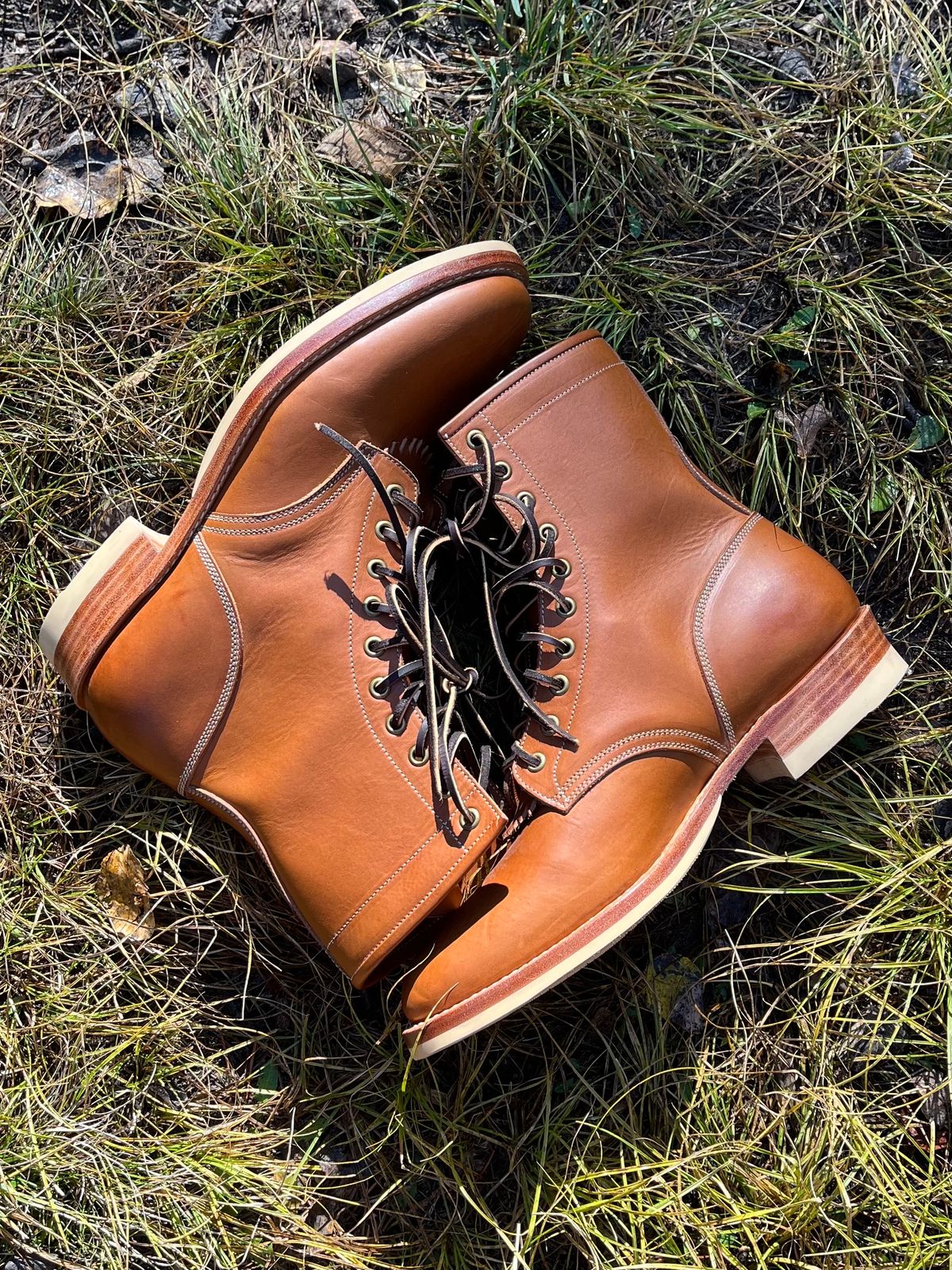 Photo by blinkerfluid on October 2, 2023 of the Onderhoud SVC02 Packer Boot in Badalassi Carlo Cognac Minerva.