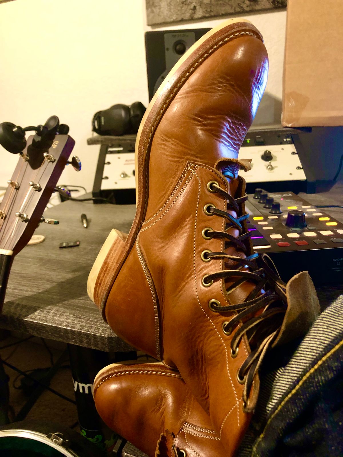 Photo by blinkerfluid on October 7, 2023 of the Onderhoud SVC02 Packer Boot in Badalassi Carlo Cognac Minerva.
