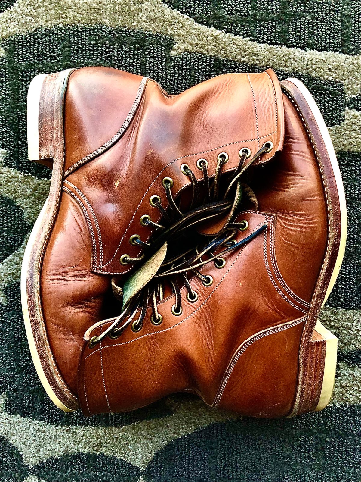 Photo by blinkerfluid on November 2, 2023 of the Onderhoud SVC02 Packer Boot in Badalassi Carlo Cognac Minerva.
