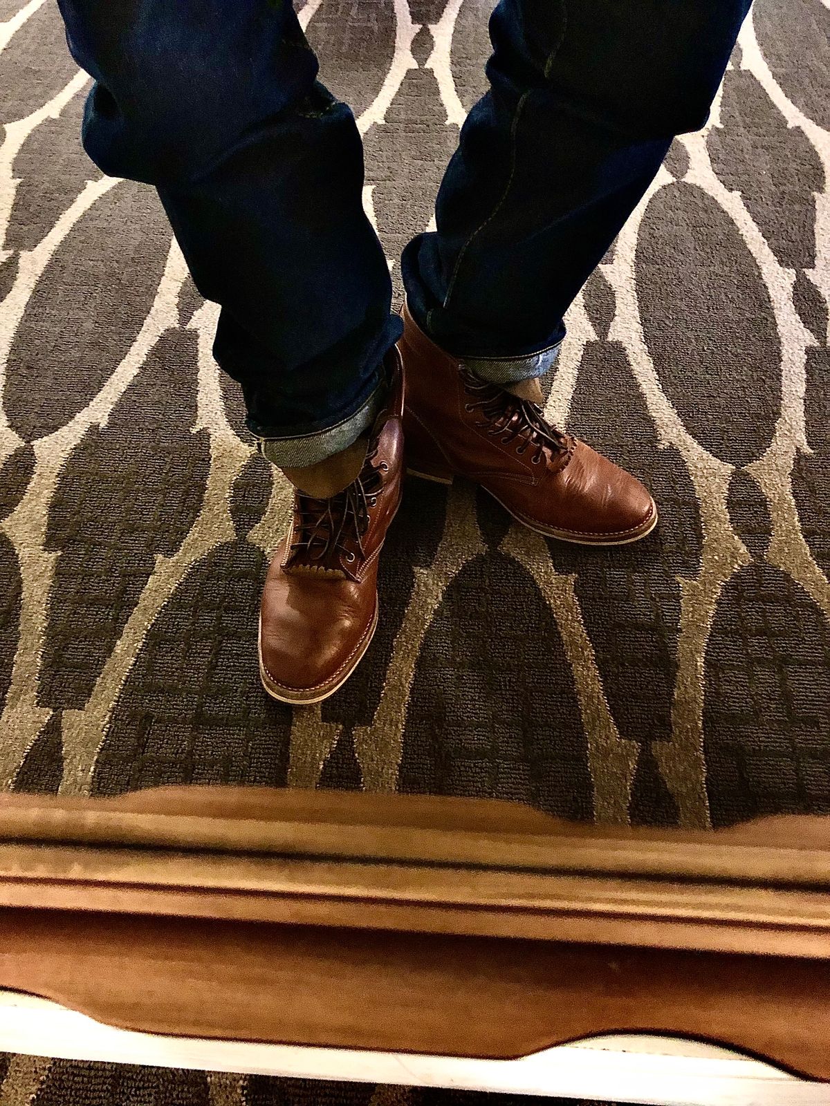 Photo by blinkerfluid on November 2, 2023 of the Onderhoud SVC02 Packer Boot in Badalassi Carlo Cognac Minerva.