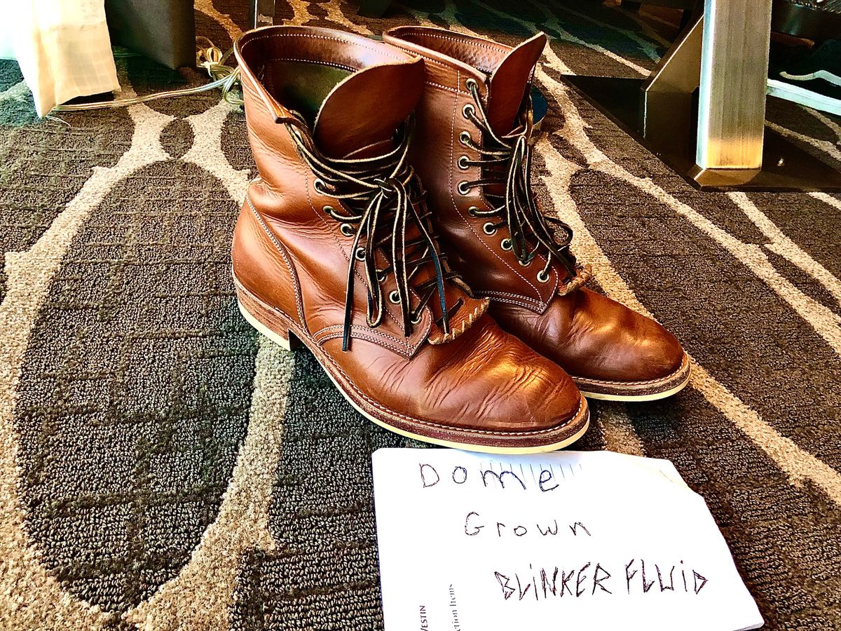 Photo by blinkerfluid on November 2, 2023 of the Onderhoud SVC02 Packer Boot in Badalassi Carlo Cognac Minerva.