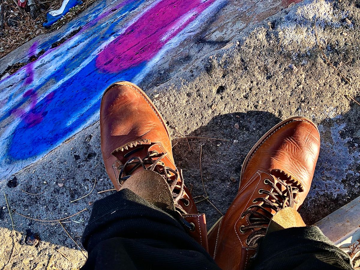 Photo by blinkerfluid on November 4, 2023 of the Onderhoud SVC02 Packer Boot in Badalassi Carlo Cognac Minerva.