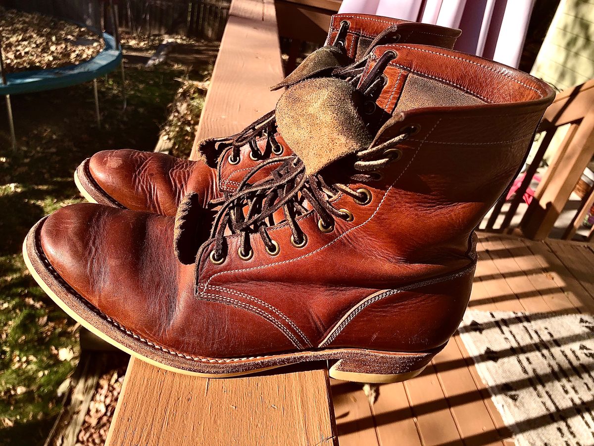 Photo by blinkerfluid on November 17, 2023 of the Onderhoud SVC02 Packer Boot in Badalassi Carlo Cognac Minerva.