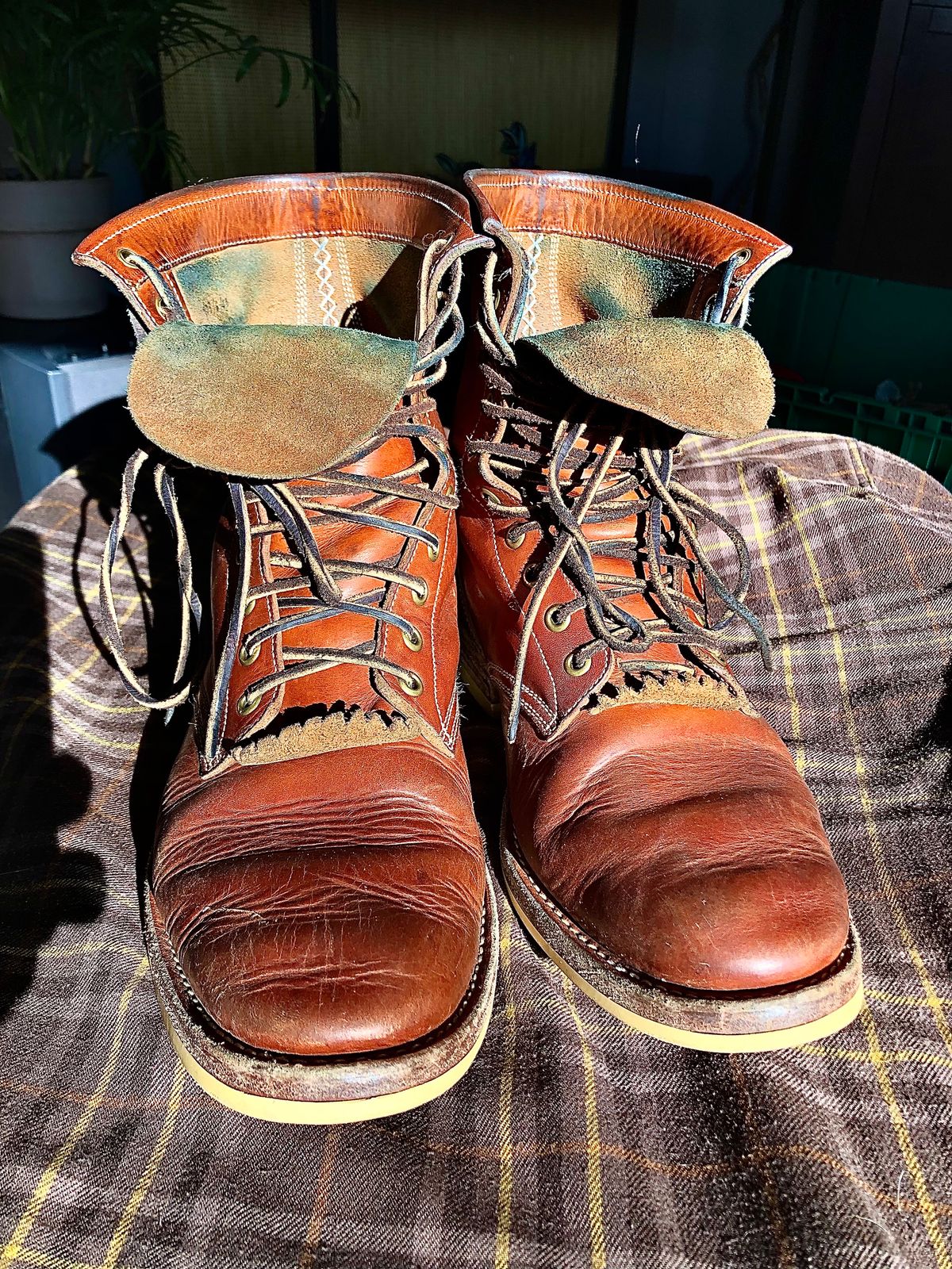 Photo by blinkerfluid on December 1, 2023 of the Onderhoud SVC02 Packer Boot in Badalassi Carlo Cognac Minerva.