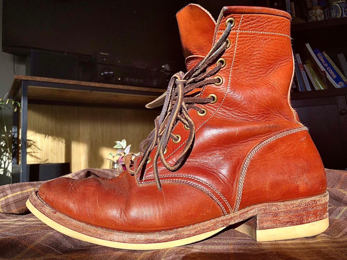 Photo by blinkerfluid on December 1, 2023 of the Onderhoud SVC02 Packer Boot in Badalassi Carlo Cognac Minerva.