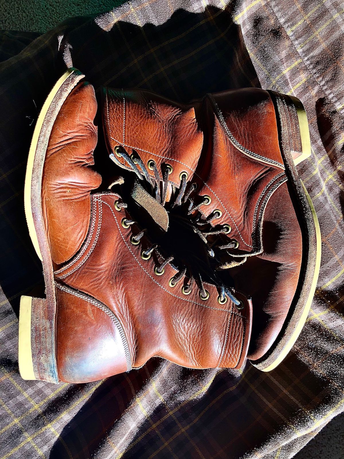 Photo by blinkerfluid on December 1, 2023 of the Onderhoud SVC02 Packer Boot in Badalassi Carlo Cognac Minerva.