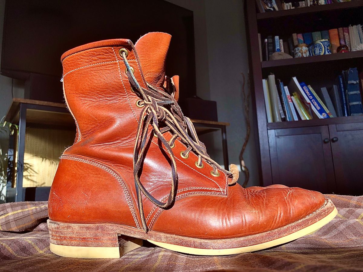 Photo by blinkerfluid on December 1, 2023 of the Onderhoud SVC02 Packer Boot in Badalassi Carlo Cognac Minerva.
