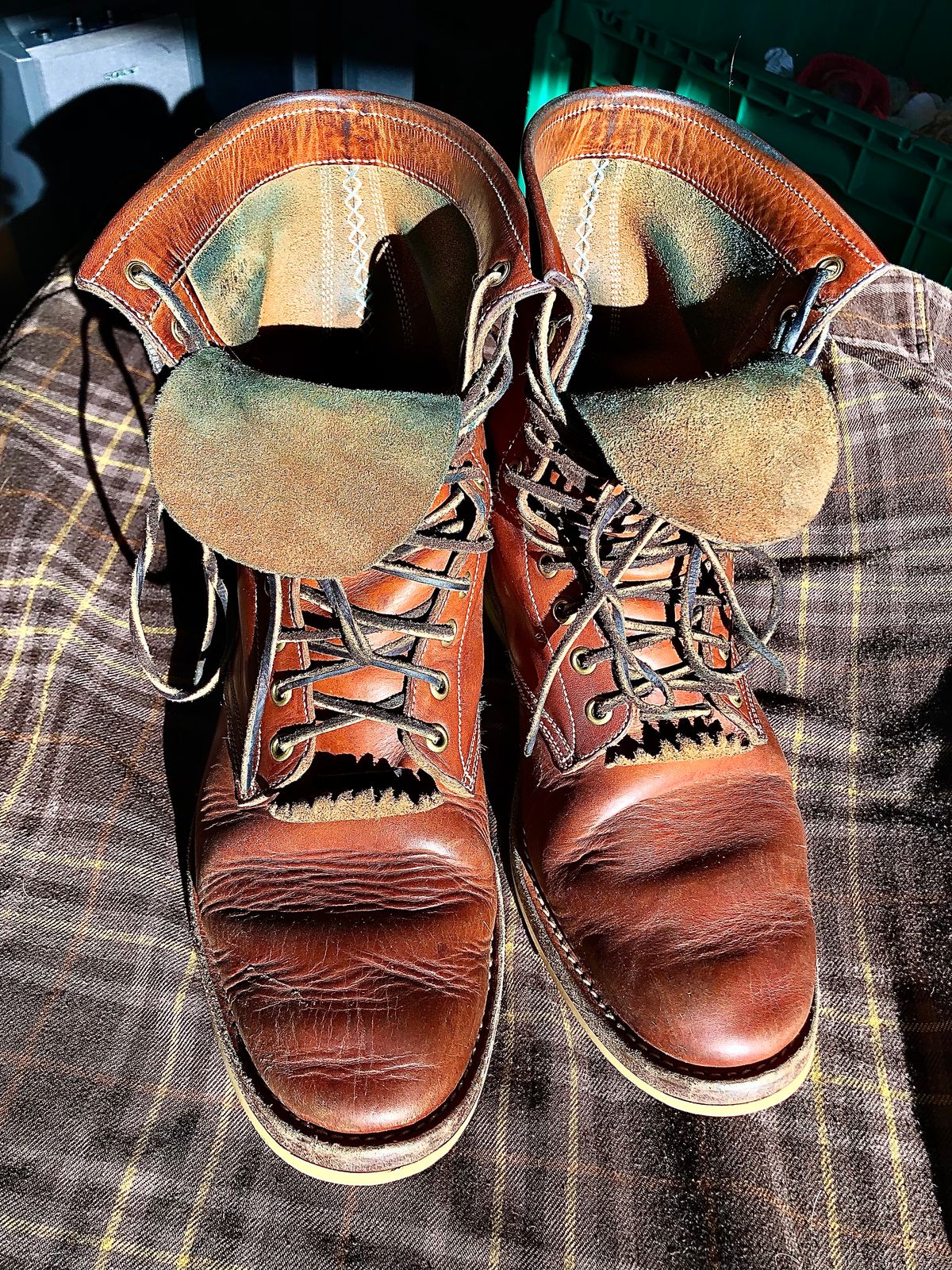 Photo by blinkerfluid on December 1, 2023 of the Onderhoud SVC02 Packer Boot in Badalassi Carlo Cognac Minerva.