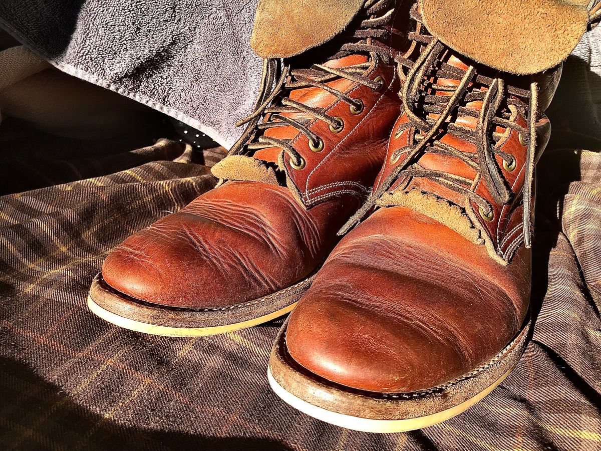 Photo by blinkerfluid on January 1, 2024 of the Onderhoud SVC02 Packer Boot in Badalassi Carlo Cognac Minerva.