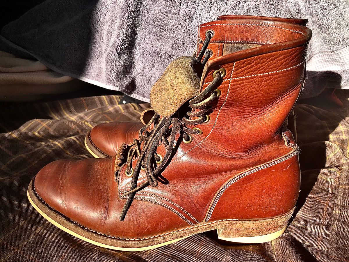 Photo by blinkerfluid on January 1, 2024 of the Onderhoud SVC02 Packer Boot in Badalassi Carlo Cognac Minerva.