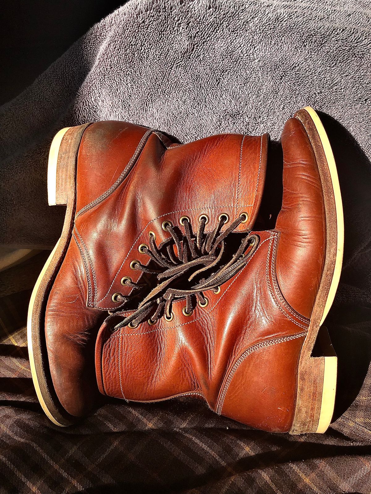 Photo by blinkerfluid on January 1, 2024 of the Onderhoud SVC02 Packer Boot in Badalassi Carlo Cognac Minerva.