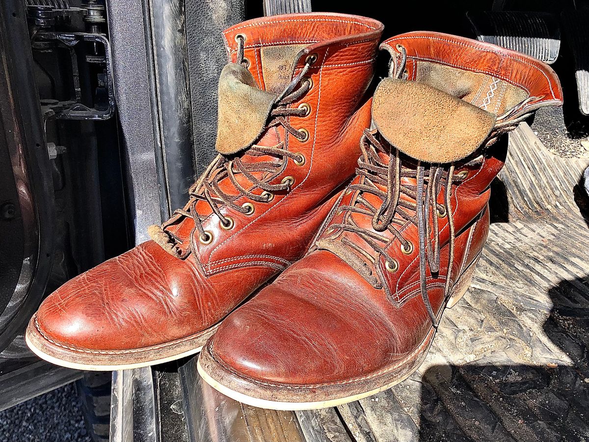 Photo by blinkerfluid on February 24, 2024 of the Onderhoud SVC02 Packer Boot in Badalassi Carlo Cognac Minerva.