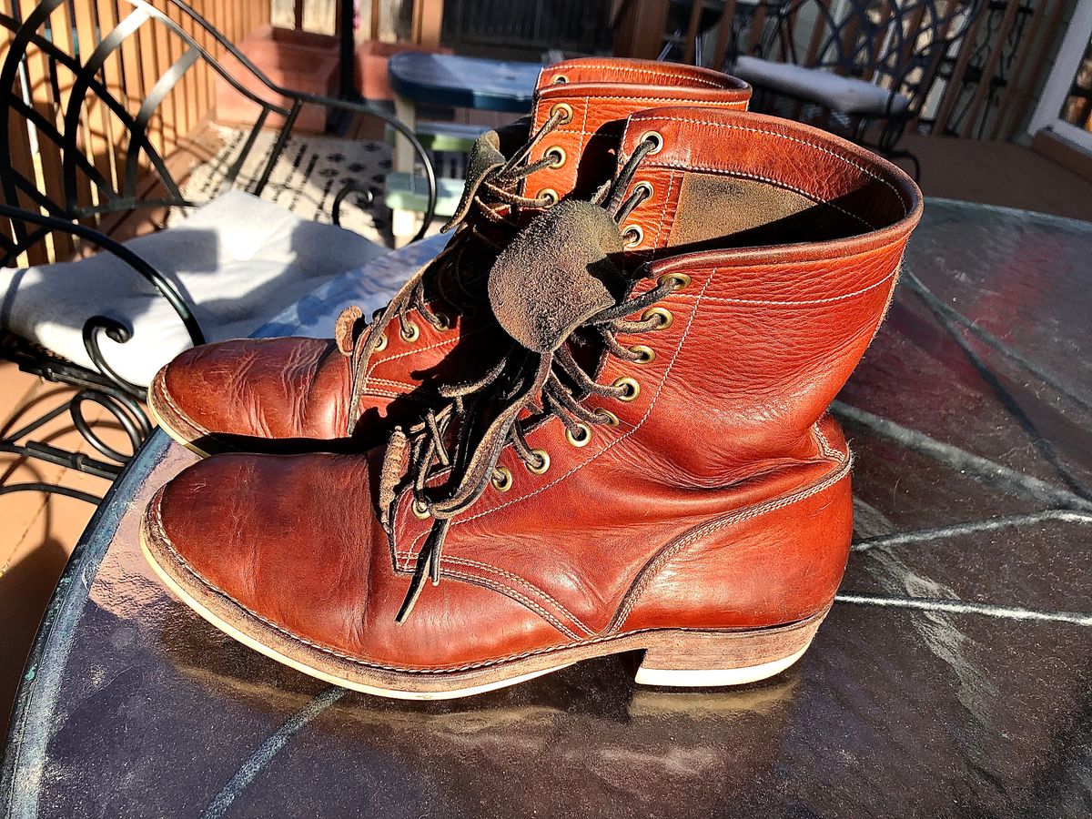 Photo by blinkerfluid on March 1, 2024 of the Onderhoud SVC02 Packer Boot in Badalassi Carlo Cognac Minerva.