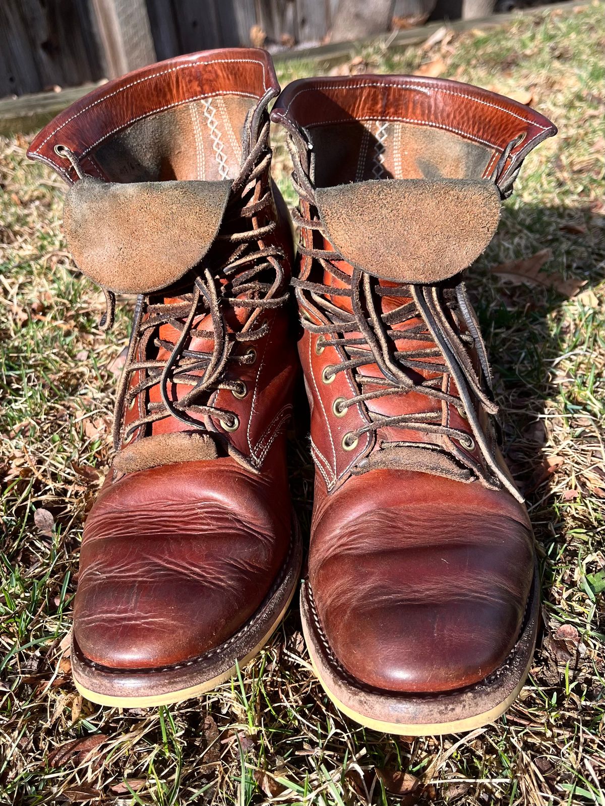 Photo by blinkerfluid on April 1, 2024 of the Onderhoud SVC02 Packer Boot in Badalassi Carlo Cognac Minerva.