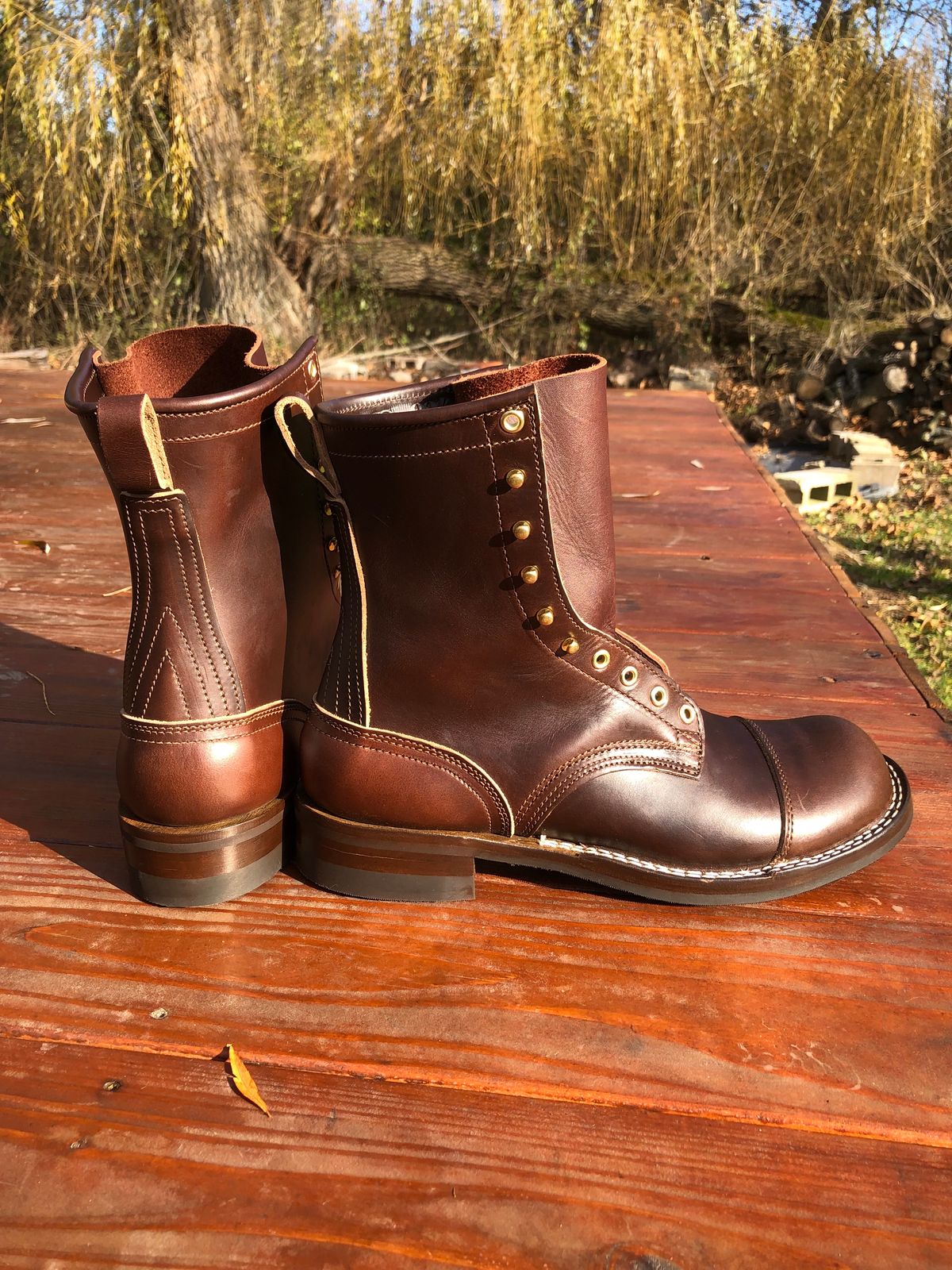 Photo by Beachy on December 8, 2023 of the Nicks Officer in Horween Brown Chromexcel.