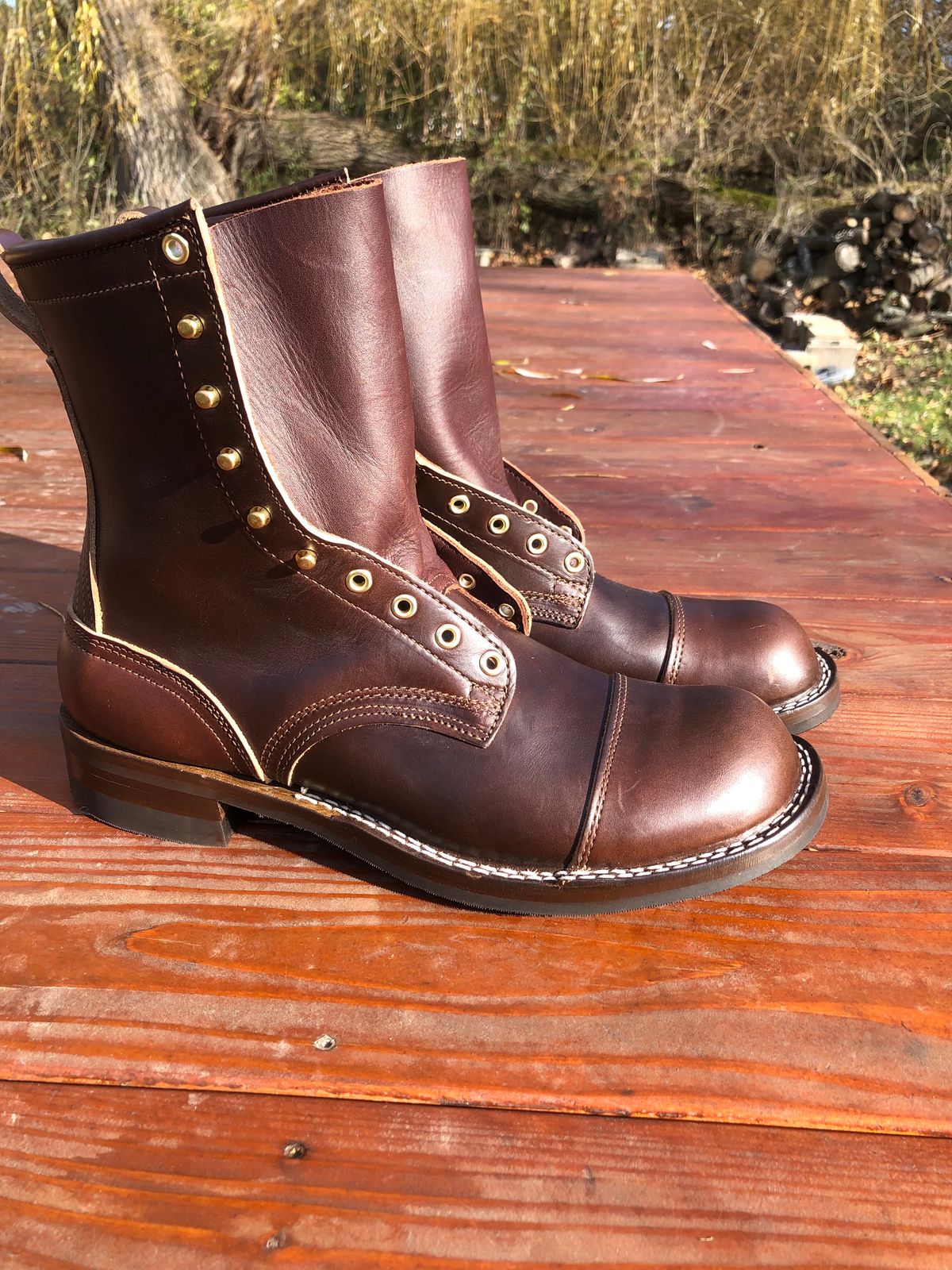 Photo by Beachy on December 8, 2023 of the Nicks Officer in Horween Brown Chromexcel.