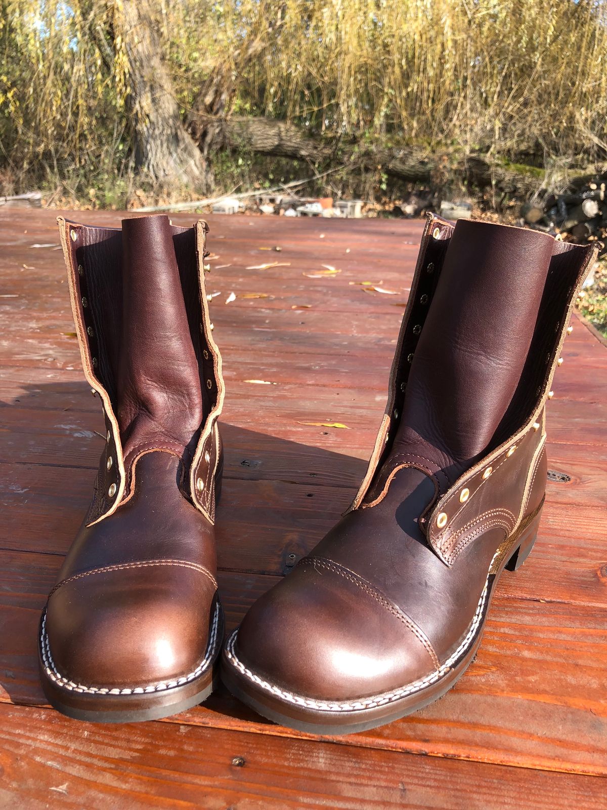 Photo by Beachy on December 8, 2023 of the Nicks Officer in Horween Brown Chromexcel.