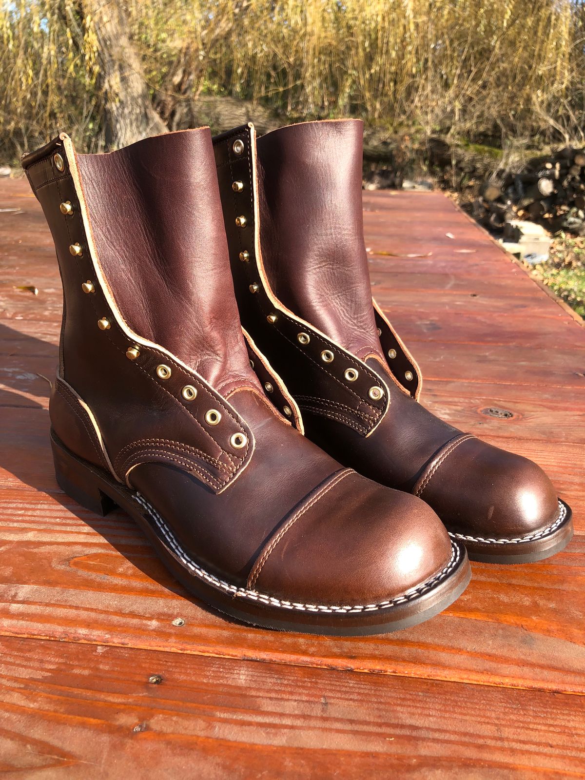 Photo by Beachy on December 8, 2023 of the Nicks Officer in Horween Brown Chromexcel.