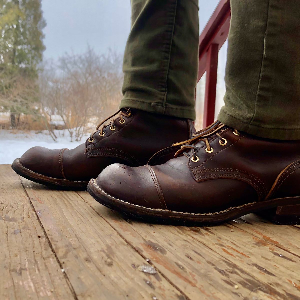 Photo by Beachy on January 24, 2024 of the Nicks Officer in Horween Brown Chromexcel.