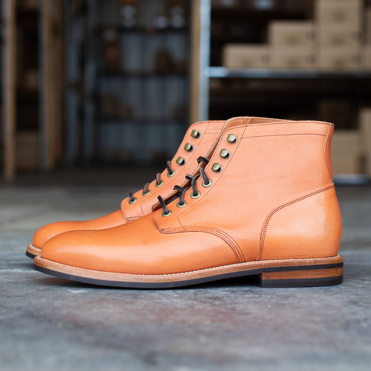 Photo by MikeLikesBoots on October 1, 2025 of the Grant Stone Diesel Boot in Horween Tan Essex.