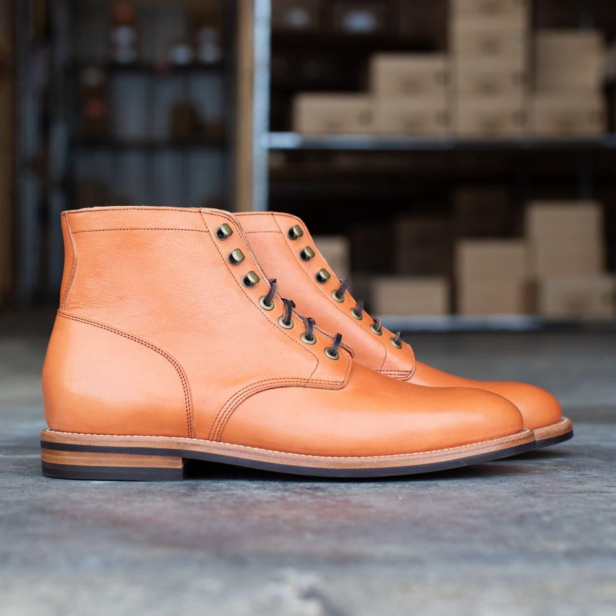 Photo by MikeLikesBoots on October 1, 2025 of the Grant Stone Diesel Boot in Horween Tan Essex.