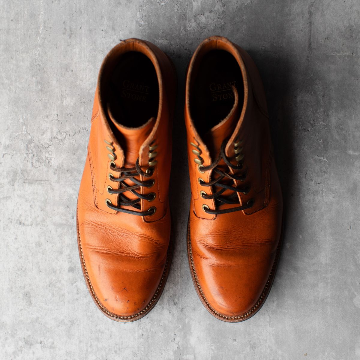 Photo by MikeLikesBoots on January 5, 2026 of the Grant Stone Diesel Boot in Horween Tan Essex.