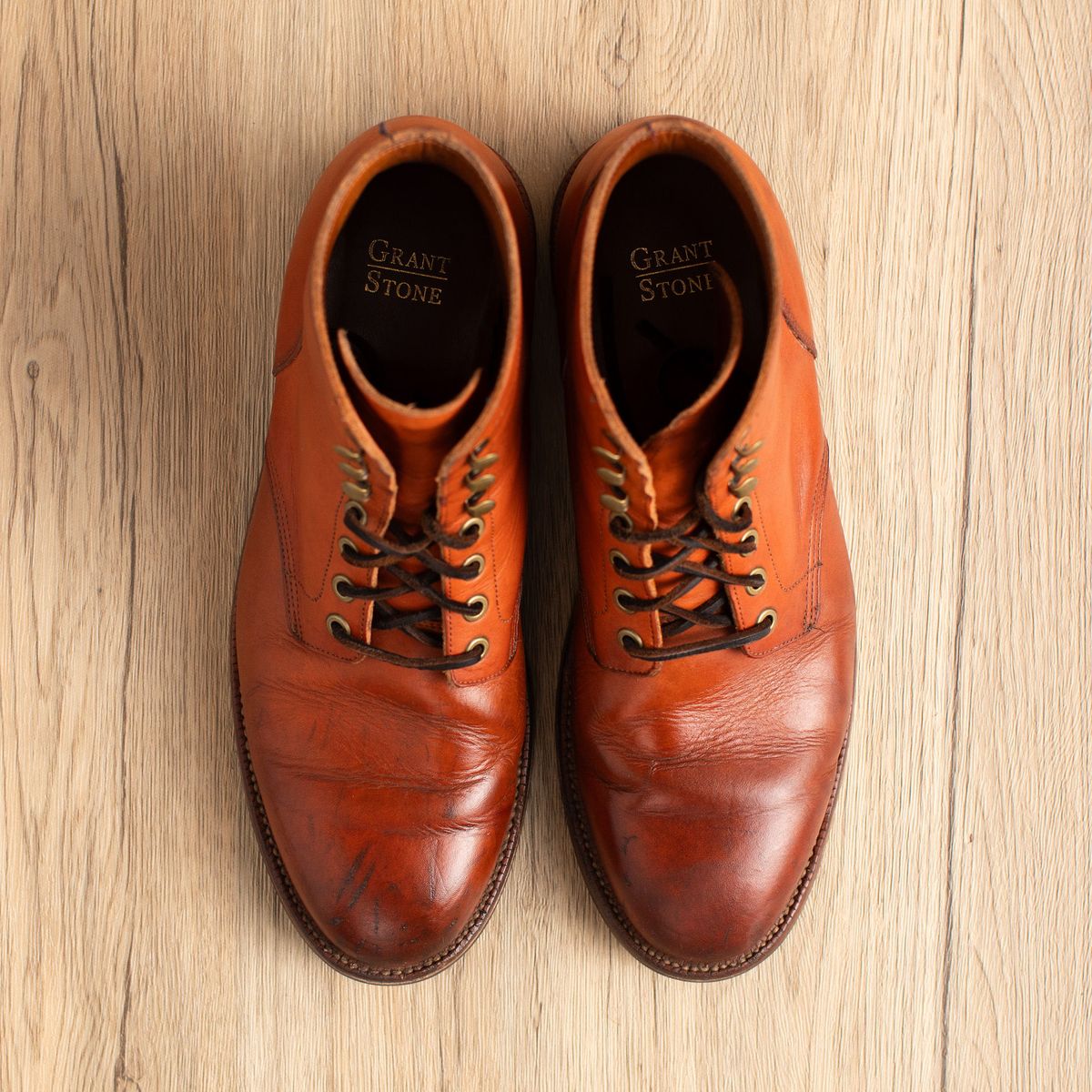 Photo by MikeLikesBoots on February 2, 2026 of the Grant Stone Diesel Boot in Horween Tan Essex.