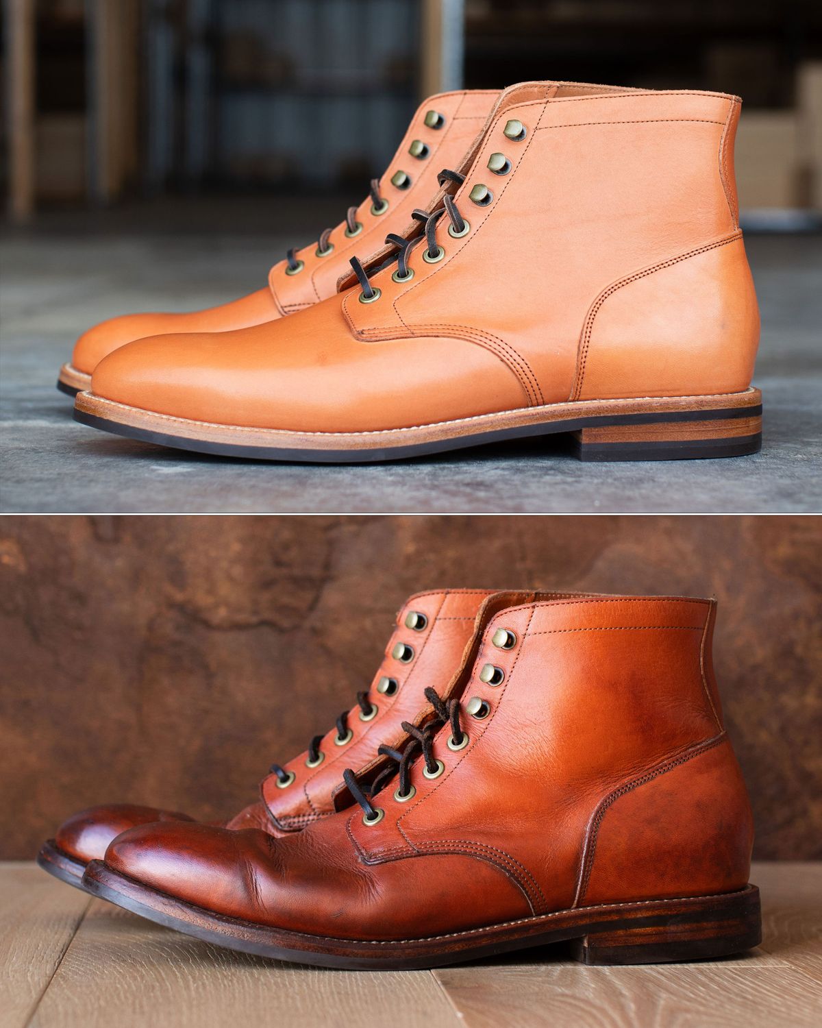 Photo by MikeLikesBoots on March 1, 2026 of the Grant Stone Diesel Boot in Horween Tan Essex.
