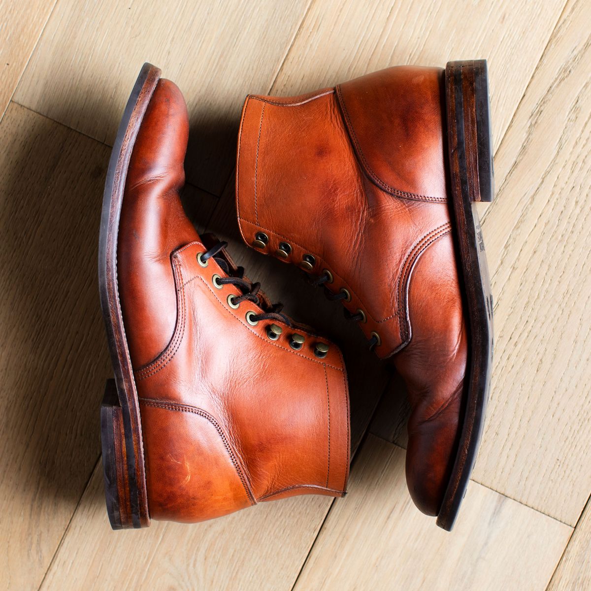 Photo by MikeLikesBoots on April 1, 2026 of the Grant Stone Diesel Boot in Horween Tan Essex.