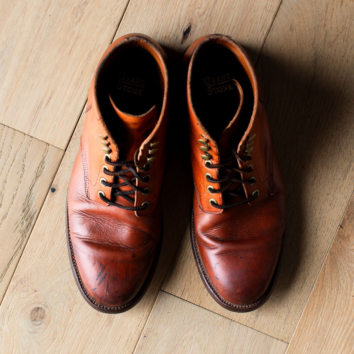 Photo by MikeLikesBoots on April 1, 2026 of the Grant Stone Diesel Boot in Horween Tan Essex.