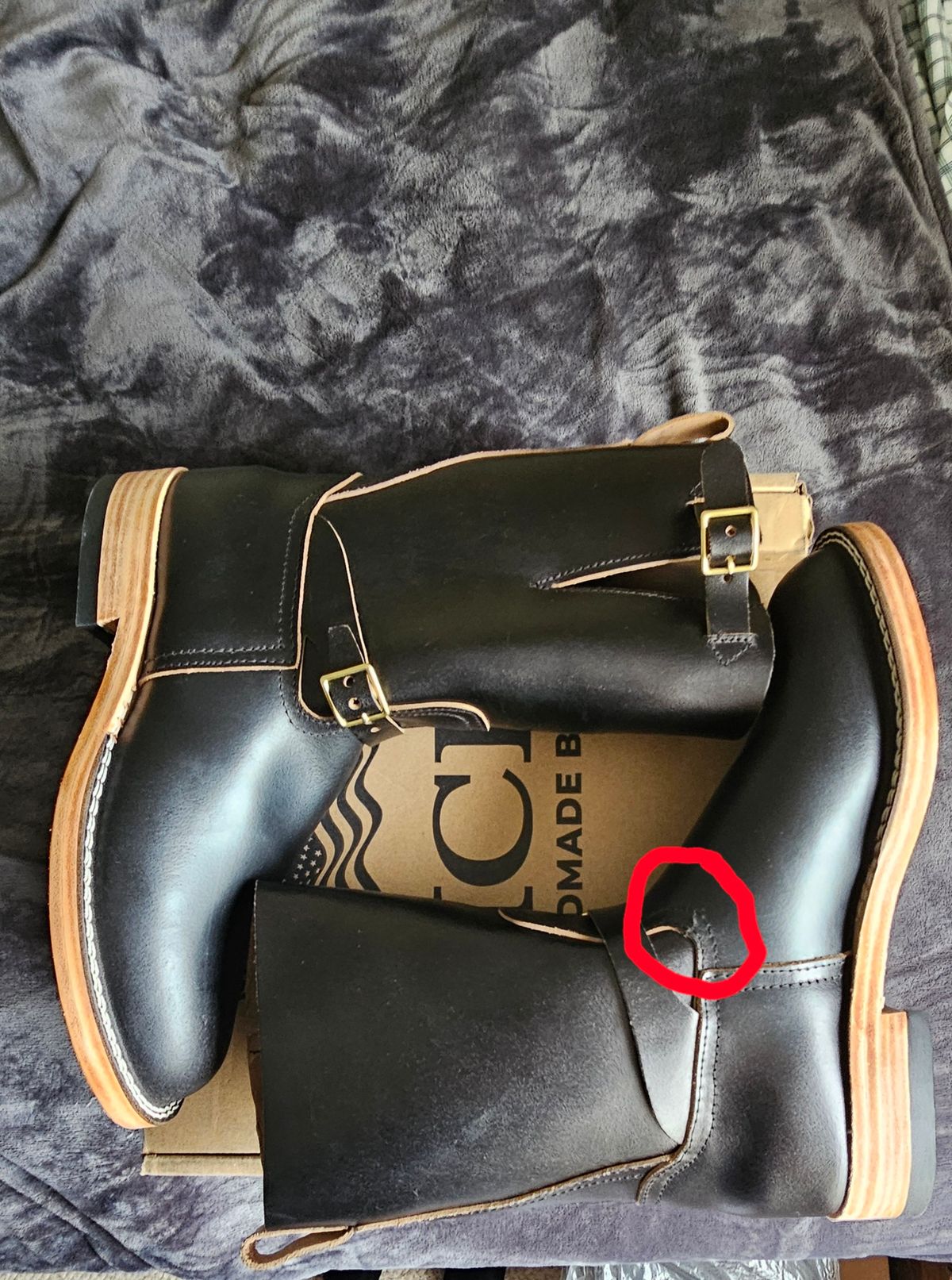 Photo by Spoon on October 1, 2024 of the Nicks Pullman in Horween Black Waxed Flesh.