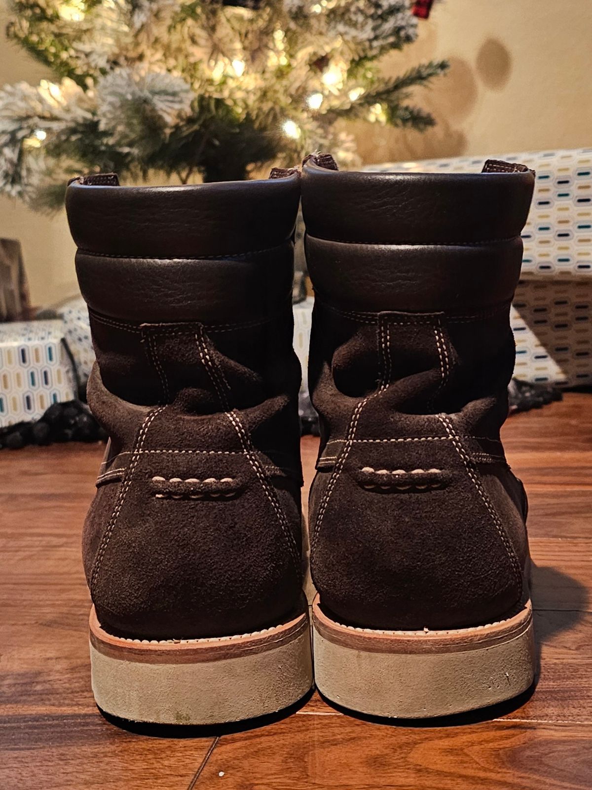 Photo by Spoon on January 4, 2024 of the Grant Stone Field Boot in C.F. Stead Earth Waxy Commander Suede.