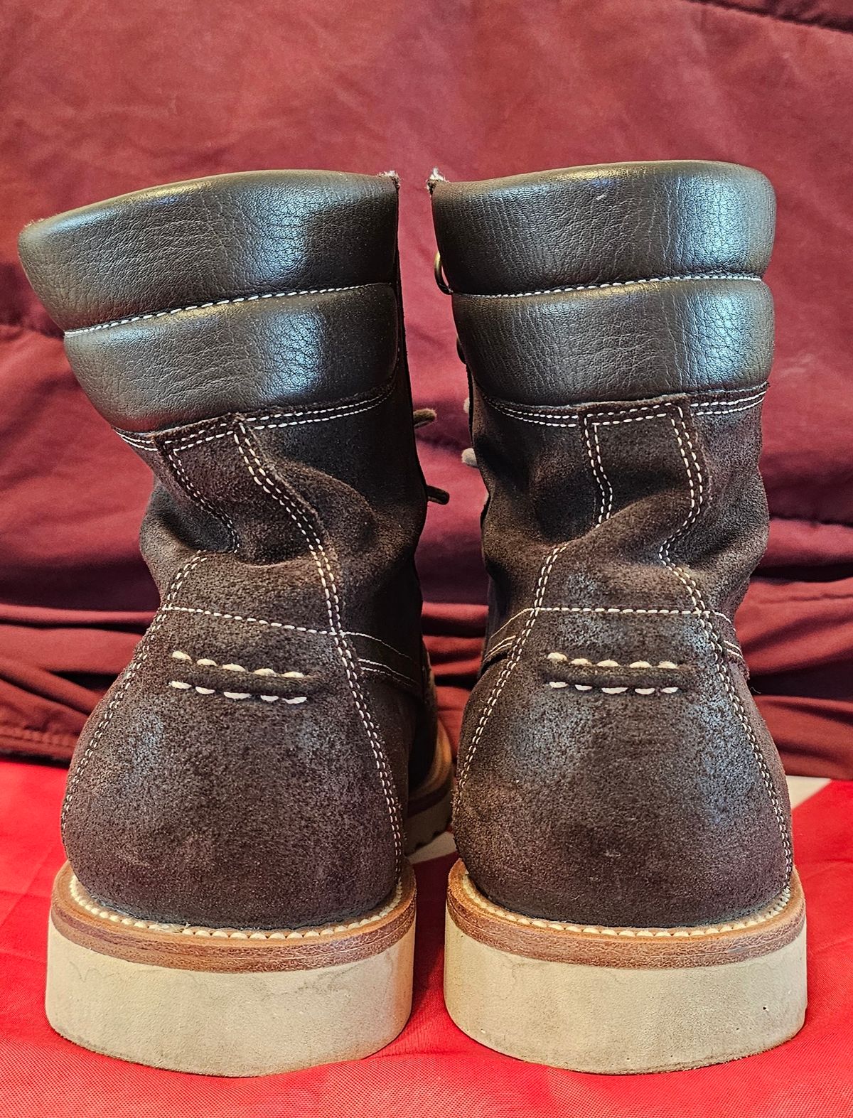 Photo by Spoon on April 5, 2024 of the Grant Stone Field Boot in C.F. Stead Earth Waxy Commander Suede.