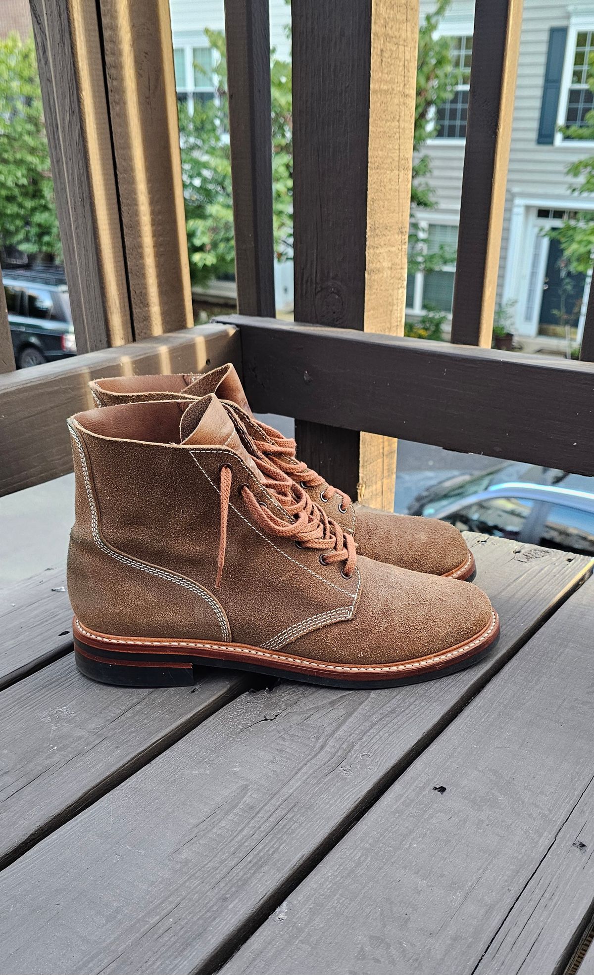 Photo by Spoon on October 3, 2025 of the John Lofgren M-43 Service Shoes in Horween Natural Chromexcel Roughout.