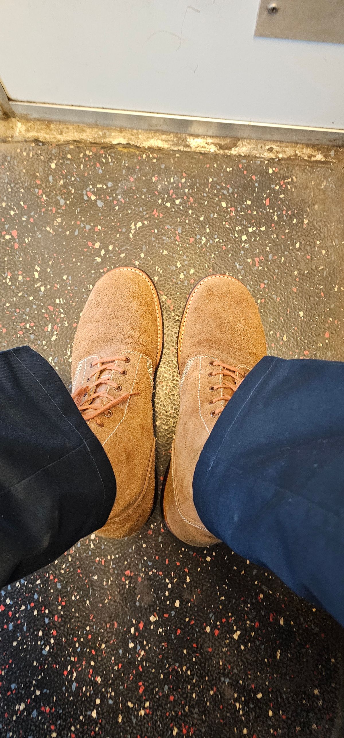 Photo by Spoon on November 7, 2025 of the John Lofgren M-43 Service Shoes in Horween Natural Chromexcel Roughout.