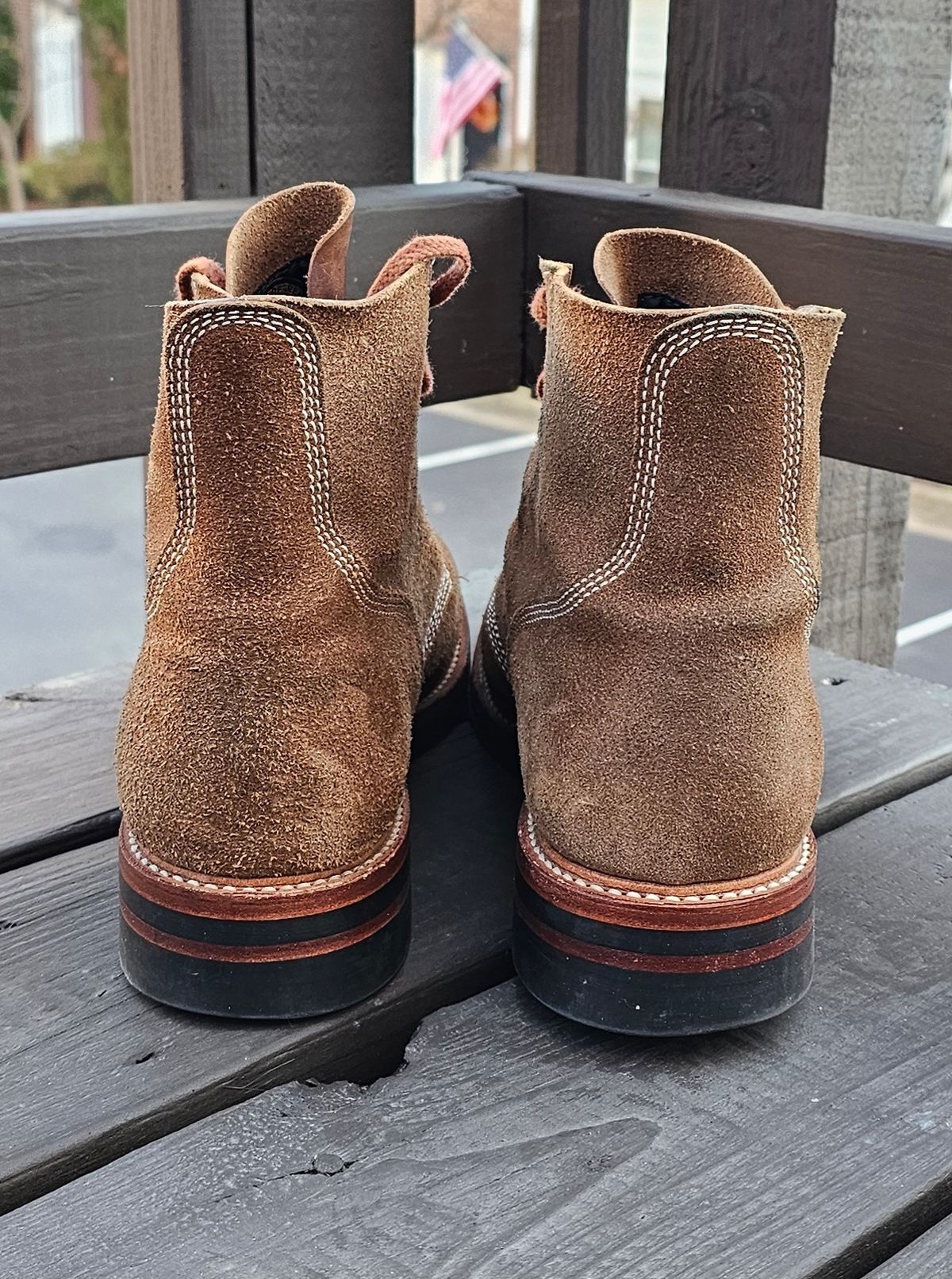 Photo by Spoon on December 3, 2025 of the John Lofgren M-43 Service Shoes in Horween Natural Chromexcel Roughout.