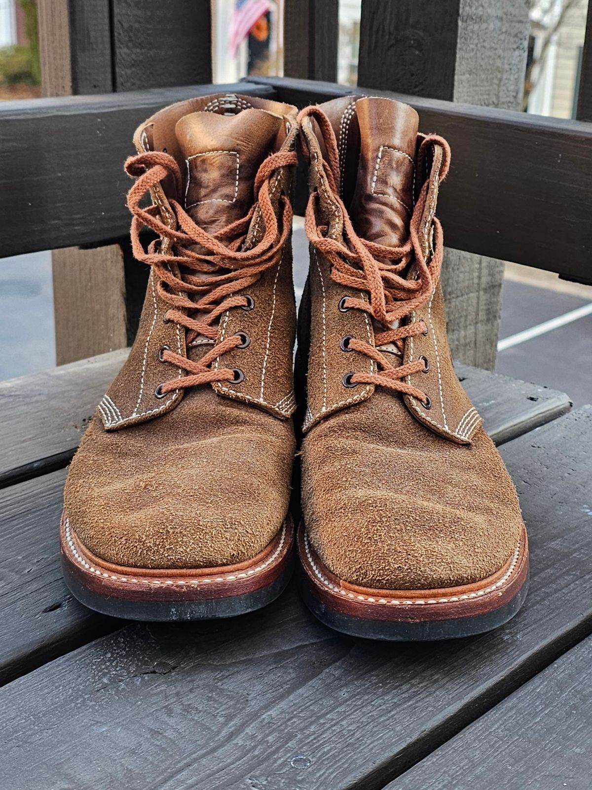 Photo by Spoon on December 3, 2025 of the John Lofgren M-43 Service Shoes in Horween Natural Chromexcel Roughout.