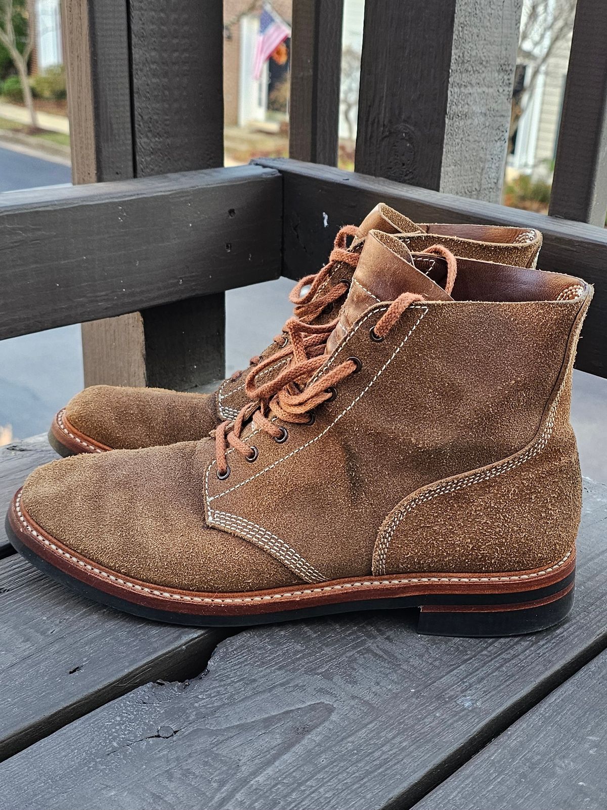 Photo by Spoon on December 3, 2025 of the John Lofgren M-43 Service Shoes in Horween Natural Chromexcel Roughout.