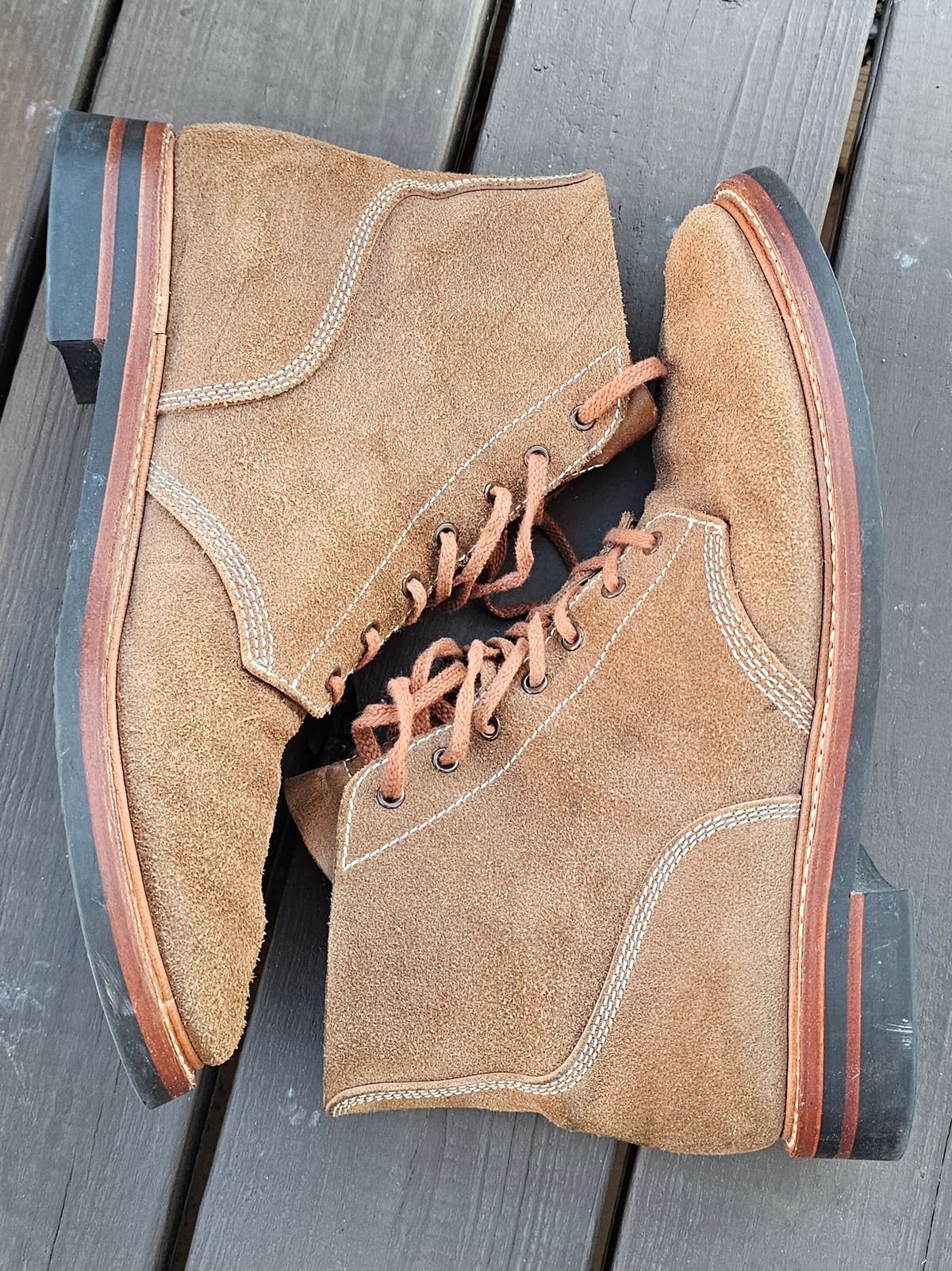Photo by Spoon on December 3, 2025 of the John Lofgren M-43 Service Shoes in Horween Natural Chromexcel Roughout.